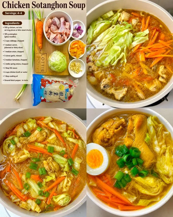 Schüssel mit Hühnchen Sotanghon Suppe, köstlich und nahrhaft.