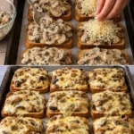 Jägertoast mit Käse auf einem Teller serviert
