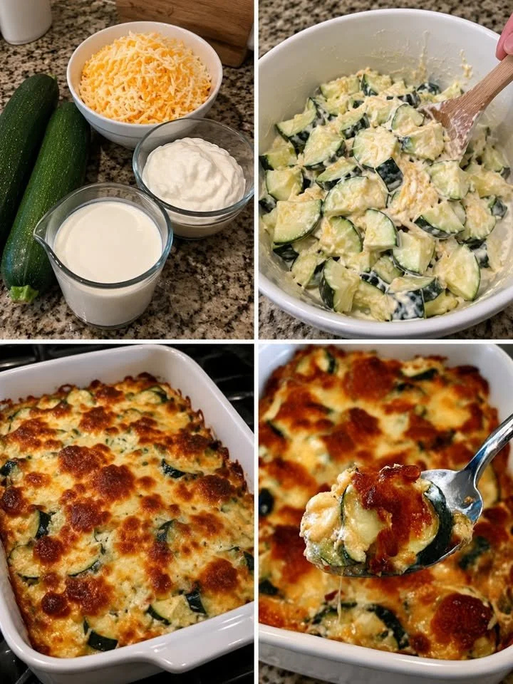 Käse-Zucchini-Auflauf - herzhaftes Gericht mit Käse und Zucchini überbacken