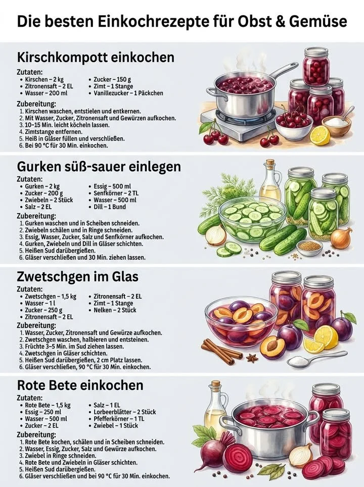Hausgemachtes Kirschkompott im Einmachglas