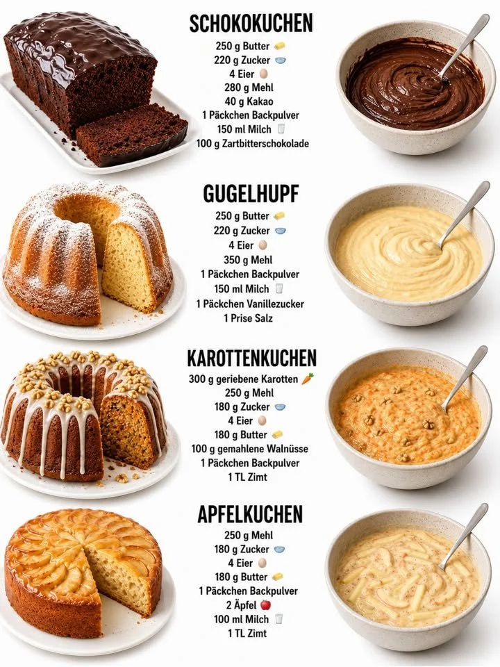 Eine Auswahl klassischer Kuchenrezepte zum Backen und Genießen.