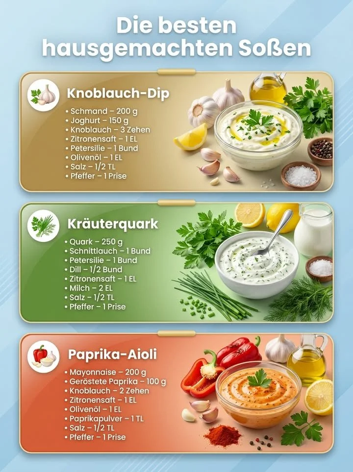 Leckerer Knoblauch-Dip in einer Schale serviert mit frischem Gemüse