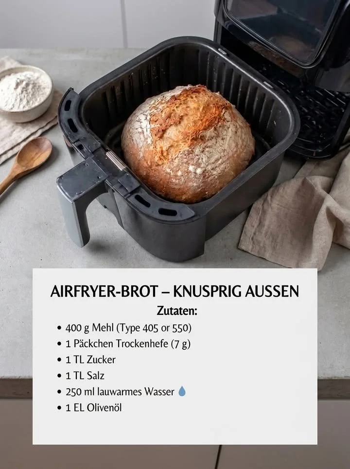 Leckeres Luftfritteusenbrot frisch aus der Luftfritteuse