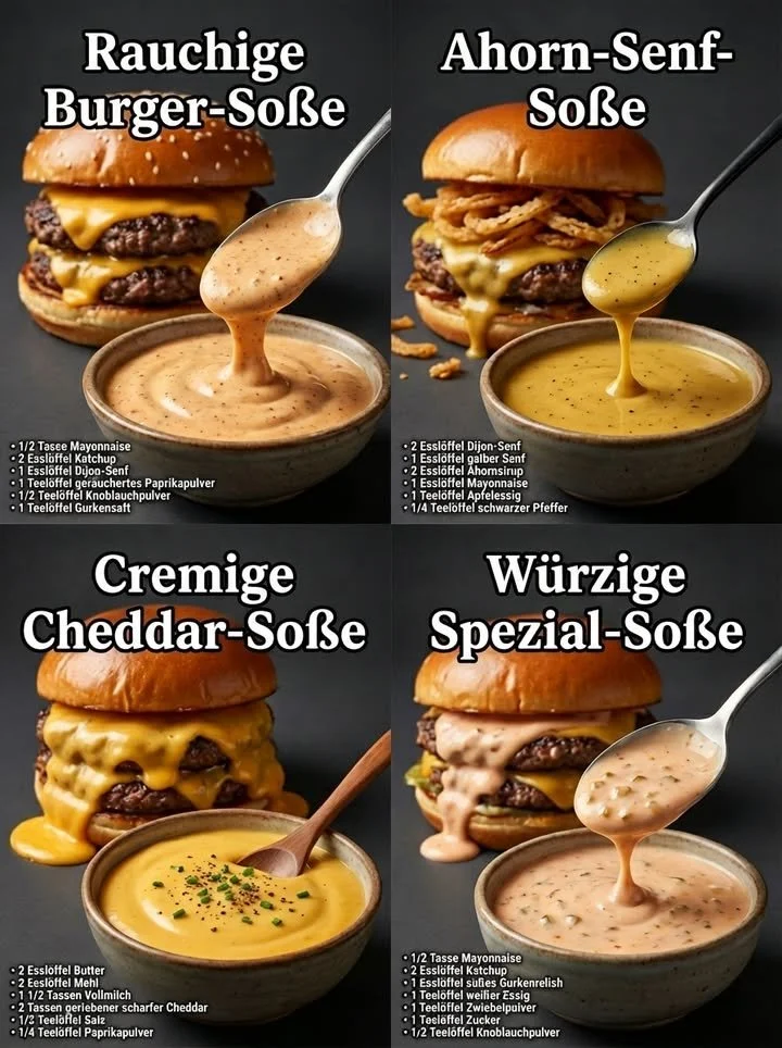 Rauchige Burger-Soße in einem Glas, ideal für vielseitige Burgergerichte.