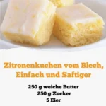 Ultrasaftiger Zitronenkuchen vom Blech auf einem Teller